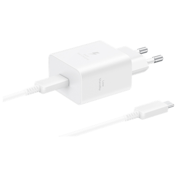 Samsung USB-C Carregador Rápido 45W + USB-C Cabo Branco