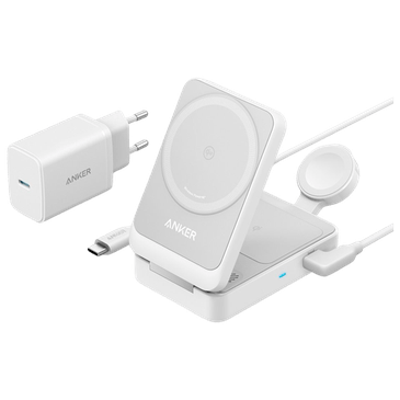 Anker MagGo 3-In-1 Foldable Carregador Sem Fios 15W Branco