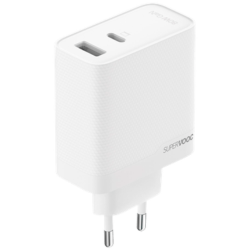 OPPO SuperVOOC USB-C + USB-A Carregador Rápido 80W Branco