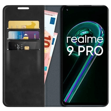 Just in Case Book Case Couro-PU Preto Realme 9 Pro