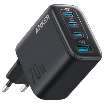 Anker Zolo 3-USB-C + USB-A Carregador Rápido 70W Preto