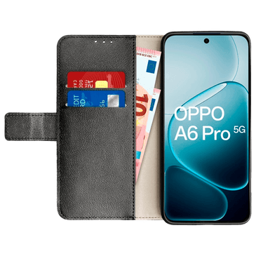 Just in Case PU-Couro Book Capa Preto OPPO A6 Pro