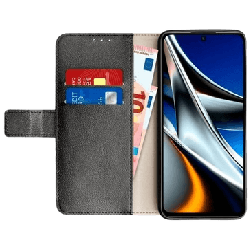 Just in Case Book Case Couro-PU Preto Poco X4 Pro