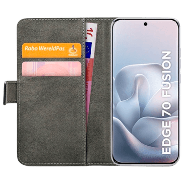 Mobilize PU-Couro Book Capa Preto Motorola Edge 70 Fusion