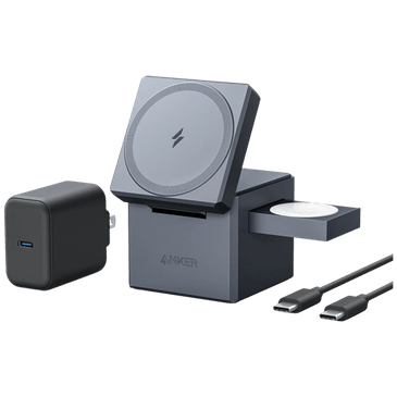 Anker 3-In-1 Cube Carregador Rápido Sem Fios 15W Cinzento