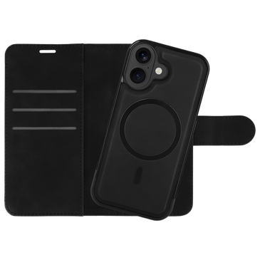 Just in Case Amovível PU-Couro Book Capa Preto Apple iPhone 17
