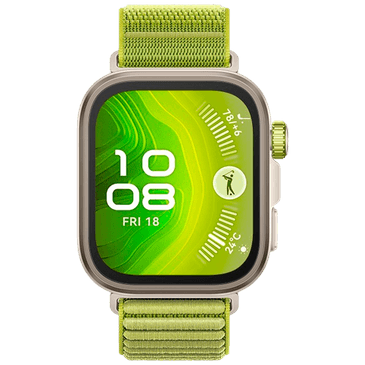 Huawei Watch Fit 4 Pro Dourado (Bracelete De Nylon Verde)