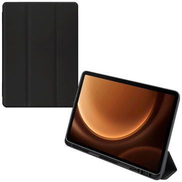 Mobilize PU-Couro Solid Folio Book Capa Preto Samsung Galaxy Tab S9/S9 FE/S10 FE/S10 Lite