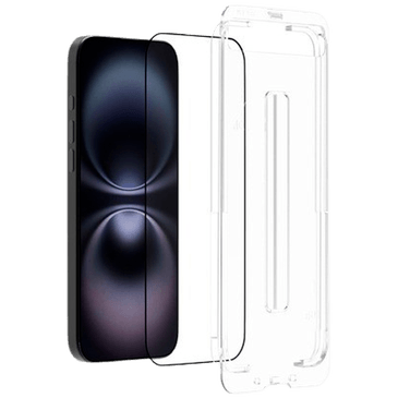 Just in Case Protector De Ecrã Transparente De Vidro Temperado com Estrutura De Montagem Apple iPhone 16
