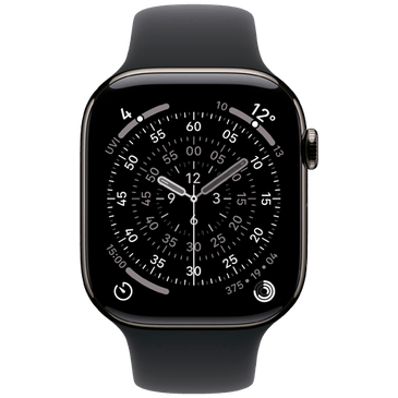 Apple Watch Series 11 46mm 5G Ardósia Titanium (Bracelete De Borracha Preta M/L)