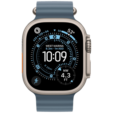 Apple Watch Ultra 3 49mm Titanium (Bracelete De Borracha Azul)
