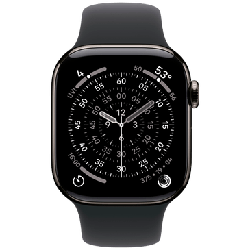Apple Watch Series 11 42mm 5G Leisteen Titanium (Bracelete De Borracha Preta M/L)