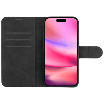 Just in Case Pu-Couro Premium Book Capa Preto Apple iPhone 16 Plus
