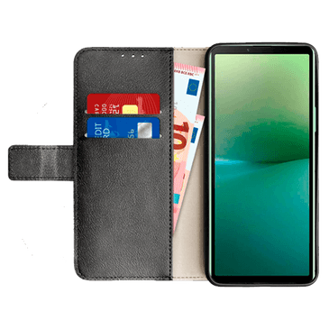 Just in Case Pu-Couro Book Capa Preto Sony Xperia 10 V