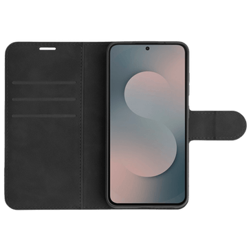 Just in Case PU-Couro Premium Book Capa Preto Samsung Galaxy S25 FE
