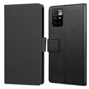 Just in Case Book Case Couro-PU Preto Xiaomi Redmi 10/10 (2022)