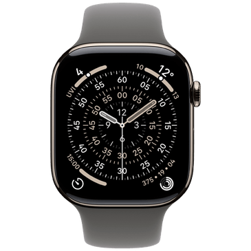 Apple Watch Series 11 46mm 5G Naturel Titanium (Bracelete De Borracha Cinzento S/M)