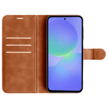 Just in Case PU-Couro Book Capa Castanho Samsung Galaxy A37 5G