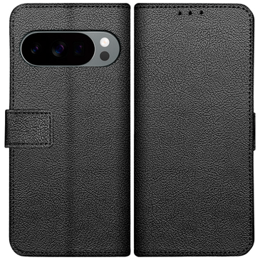 Just in Case PU-Couro Book Capa Preto Google Pixel 10/10 Pro