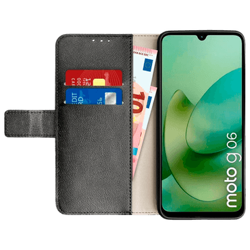 Just in Case PU-Couro Book Capa Preto Motorola Moto G06/G06 Power