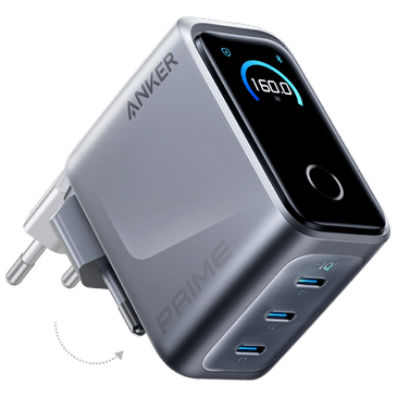 Anker Prime 3-USB-C Carregador Rápido 160W Prata