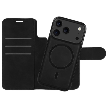 Just in Case Amovível PU-Couro Book Capa Preto Apple iPhone 17 Pro Max