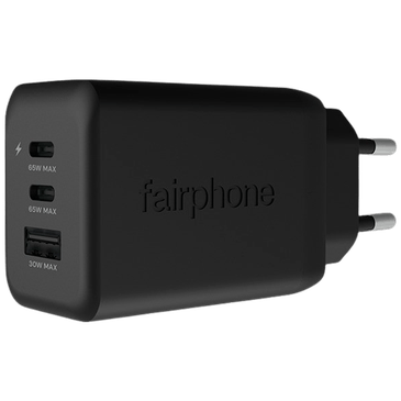 Fairphone Dual USB-C + USB Carregador Rápido 65W Preto