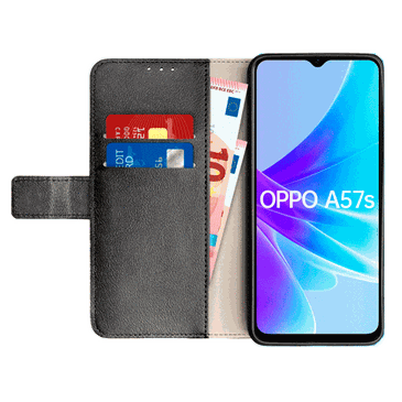 Just in Case Pu-Couro Book Capa Preto OPPO A57s