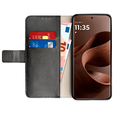 Just in Case PU-Couro Book Capa Preto Motorola Edge 70 Pro