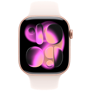Apple Watch Series 11 46mm Dourado (Rosa Claro Bracelete De Borracha M/L)