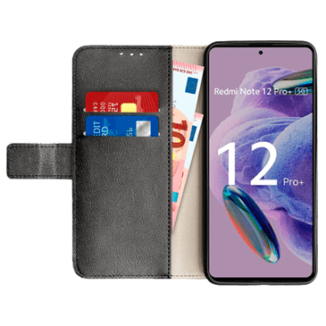 Just in Case Pu-Couro Book Capa Preto Xiaomi Redmi Note 12 Pro+