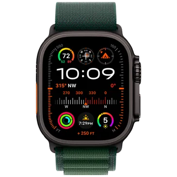 Apple Watch Ultra 2 Preto (Bracelete De Nylon Verde Escuro M)