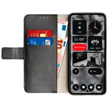 Just in Case Pu-Couro Book Capa Preto Nothing Phone (2)