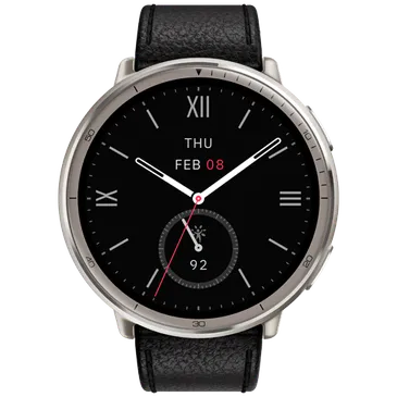 Amazfit Active 2 Round Preto (Preto Leren Correia)
