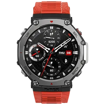 Amazfit T-Rex 3 Cinzento (Correia De Silicone Vermelha)