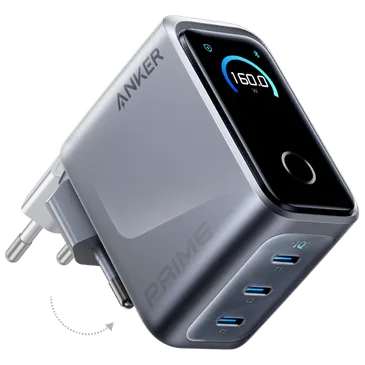 Anker Prime 3-USB-C Carregador Rápido 160W Prata