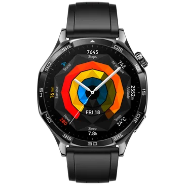 Huawei Watch GT 5 46mm Preto (Bracelete De Borracha Preta)
