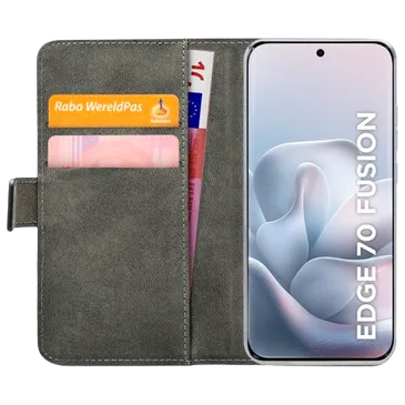 Mobilize PU-Couro Book Capa Preto Motorola Edge 70 Fusion