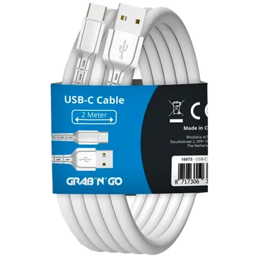 Grab 'N Go USB - USB-C Cabo 2 Metros Branco