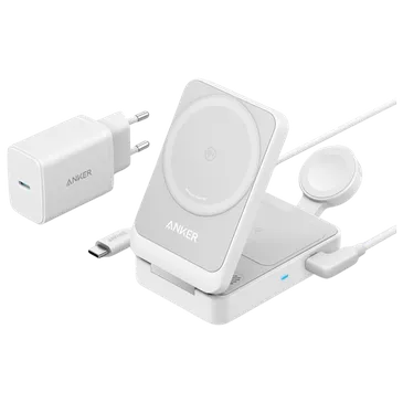 Anker MagGo 3-In-1 Foldable Carregador Sem Fios 15W Branco