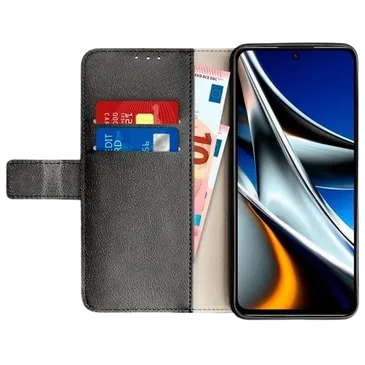 Just in Case Book Case Couro-PU Preto Poco X4 Pro