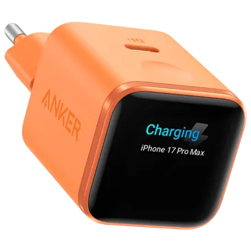 Anker Nano USB-C Carregador Rápido 45W com Display Laranja