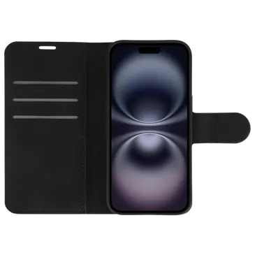 Just in Case PU-Couro Premium Book Capa Preto Apple iPhone 17
