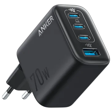 Anker Zolo 3-USB-C + USB-A Carregador Rápido 70W Preto