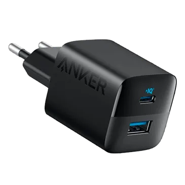 Anker 323 Dual USB USB-C Carregador Rápido Preto