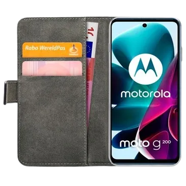 Mobilize Book Case Couro-PU Preto Motorola Moto G200