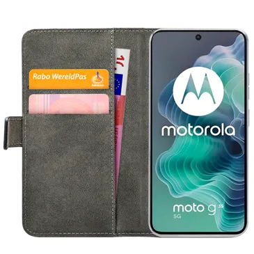 Mobilize Pu-Couro Book Capa Preto Motorola Moto G35 5G