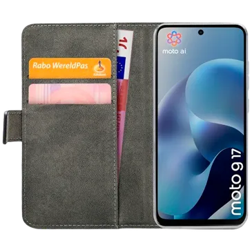 Mobilize PU-Couro Book Capa Preto Motorola Moto G17/G17 Power