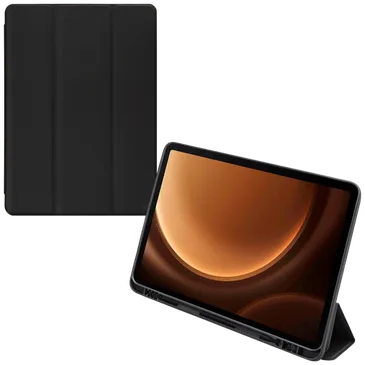 Mobilize PU-Couro Solid Folio Book Capa Preto Samsung Galaxy Tab S9/S9 FE/S10 FE/S10 Lite