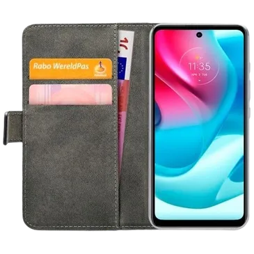 Mobilize Book Case Couro-PU Preto Motorola Moto G60s